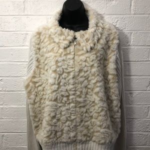 CATO FAUX FUR ZIP DOWN SWEATER 22/24 woman size